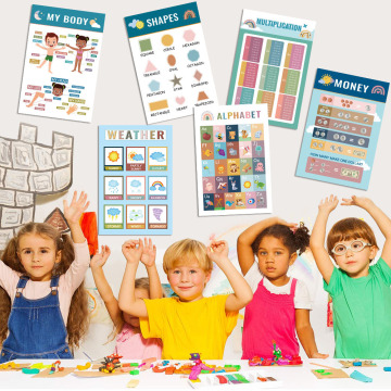 Pelekat Wall Chart Wall Style Education Bohemian untuk Pencerahan Kanak -kanak