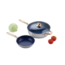 Stainless steel nonstick frying pan with lid