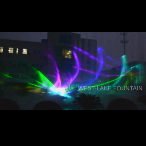 Laser Light on Water Fountain
