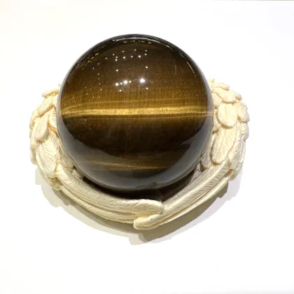 High Quality Yellow Tiger Eye Stone Quartz Crystal Sphere for Home Decoration