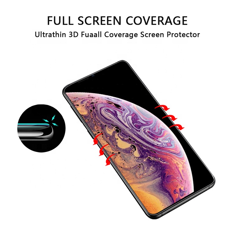 Full coverage flexible glass screen protector for iPhone