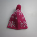 Girls Pretty Jacquard Pompom Knitted Hat