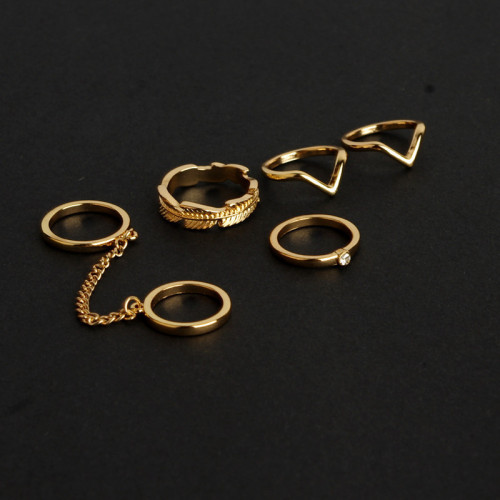 5pcs Fashion Rings Set Wedding Party Engagement Alloy Rings Jewelry Set