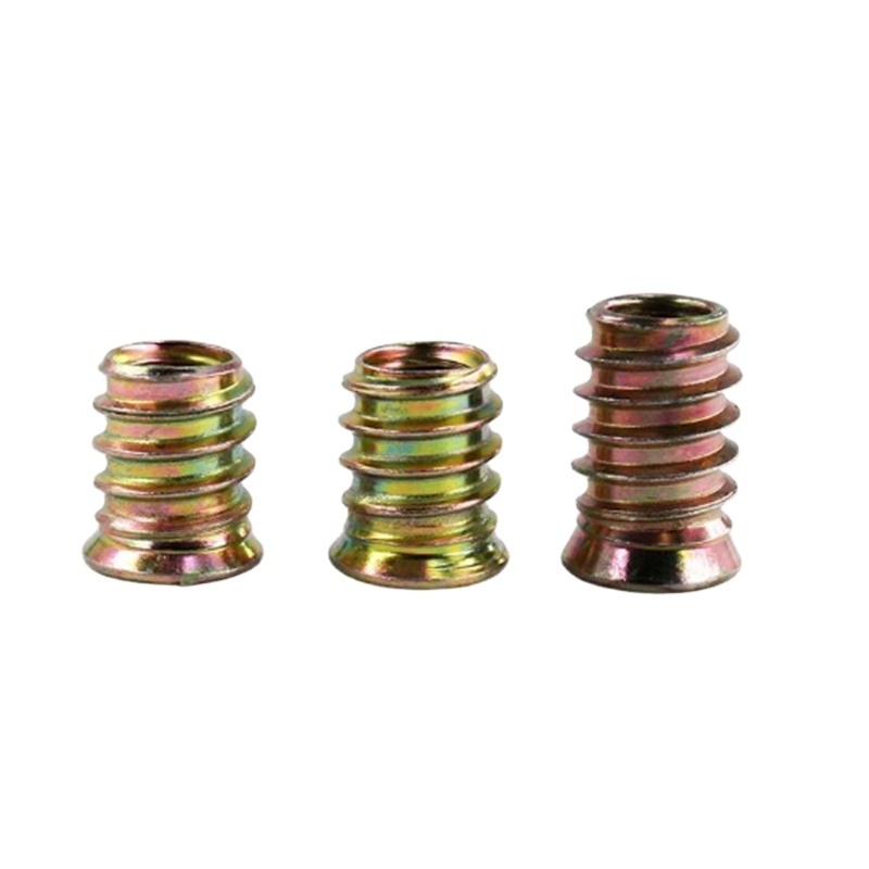OEM Manufacture Zinc Alloy Iron Carbon Steel Hex Socket Drive Insert Nuts Threaded Wood Furniture-Galvanized Finish Din Standard