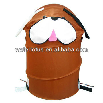 Foldable polyester storage dog shape laundry hamper basket for clothes