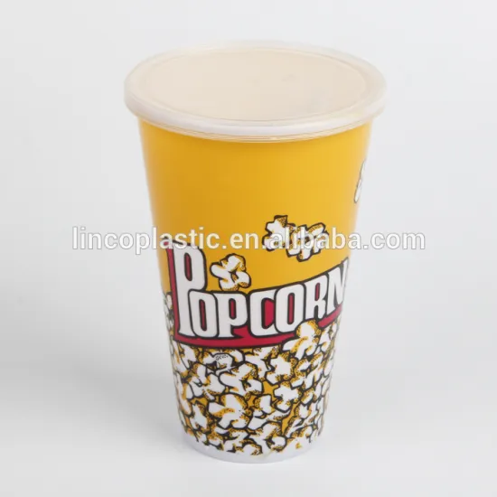 Hot Sale Custom Plastic Popcorn container with lid