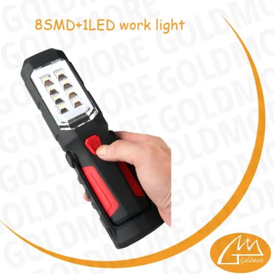 goldmore 2, 8SMD+1 led work light, portable working flashlight, stand magnet work light