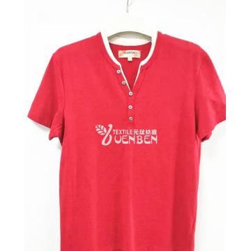 Camiseta con cuello en V de jersey flameado melange para hombre