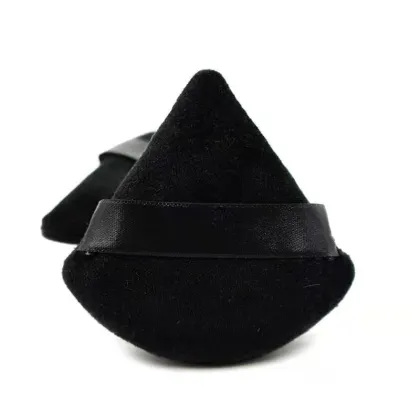 Black Velvet Loose Powder Puffs - Wholesale Triangle Powder Puff Makeup Sponge