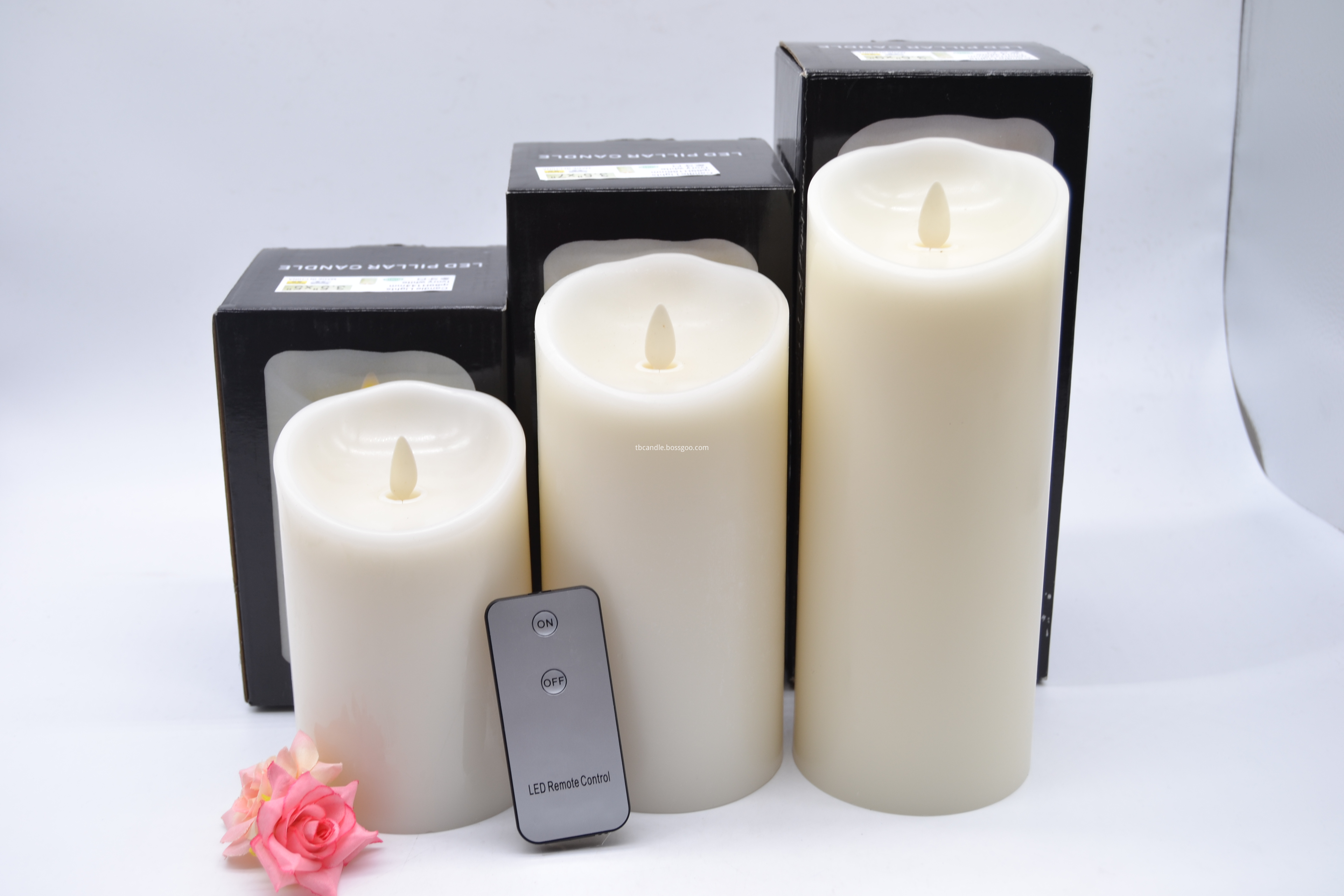 moving wick led candle set 