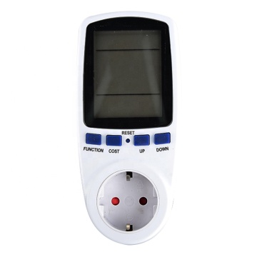 EU Power Meter Socket with Large LCD Display for Energy Monitoring