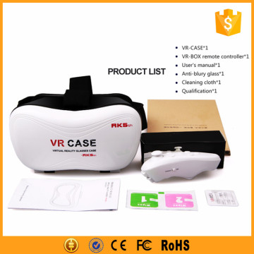 Plastic 3d glasses vr headset with head strap for mobile phone