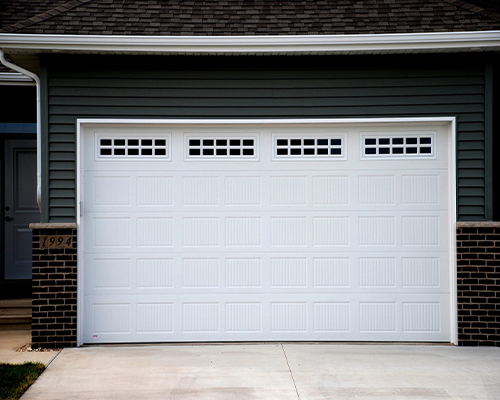 Modern sectional garage door installed in residential project