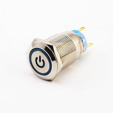 19 mm metalowy momentowy LED iluminowany przełącznik przycisku zasilania 3a Pin 220V