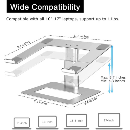 Suporte para laptop, suporte ajustável de vários ângulos para laptop