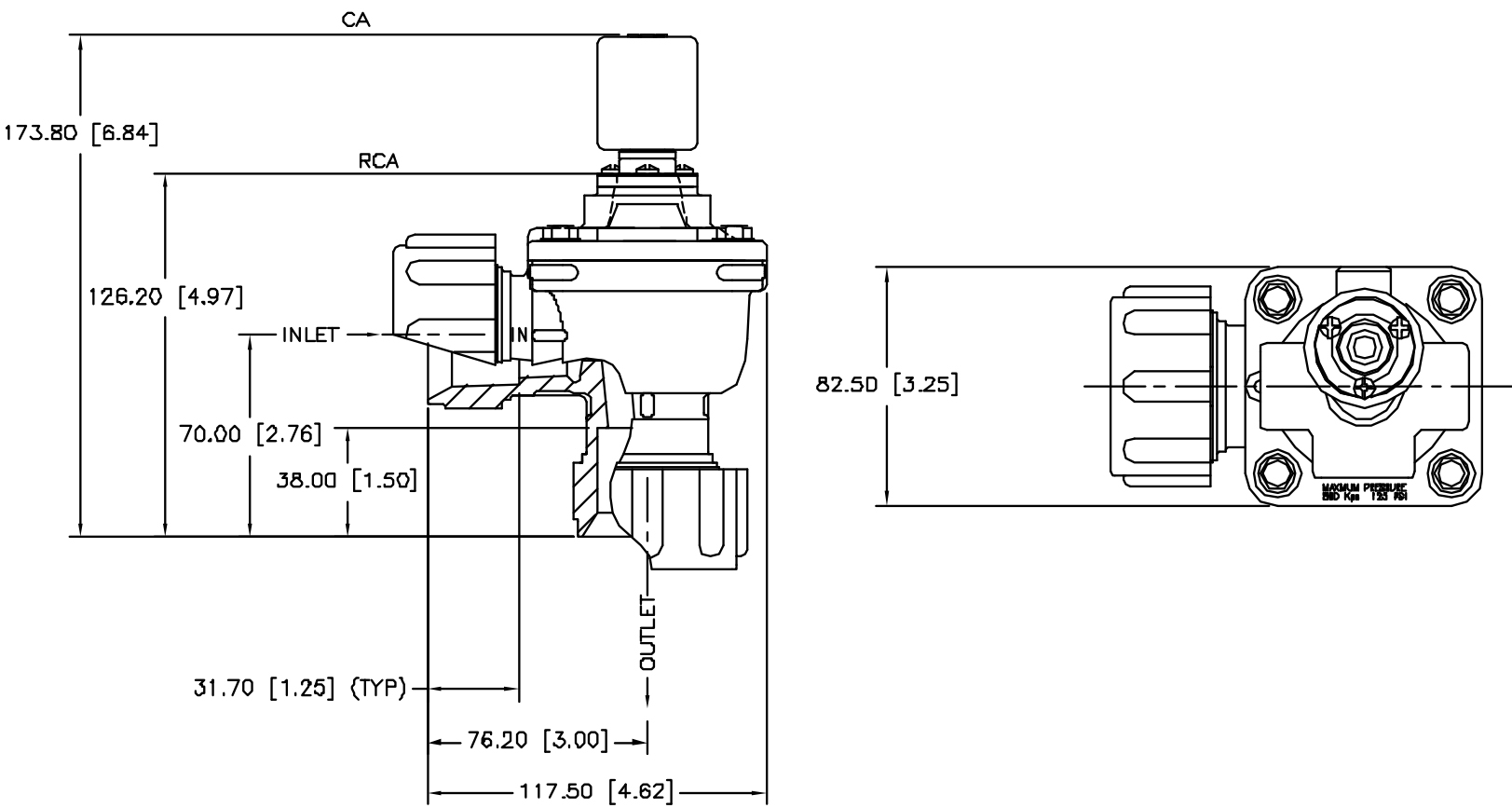 CA25DD dimension