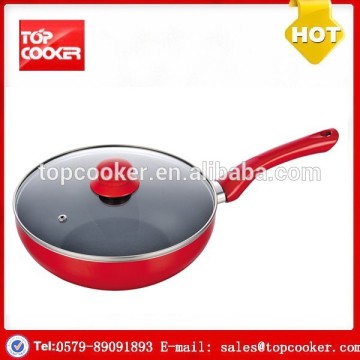 Fashion Aluminium Press Nonstick Coating Wok With Lid