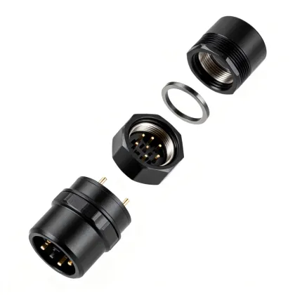 Threaded Circular Connectors - 8 Pin Solder Connector