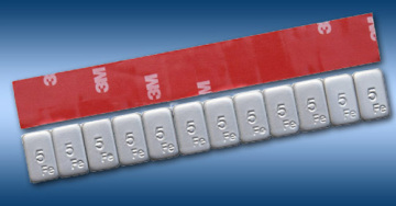Fe Stick-on Wheel Weights 5gX12 with 3M Tape