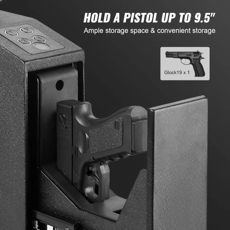 Safe Wall-Mounted Fingerprint Steel Car Portable Secure Gun Safes Locking Box for Pistols Keys Safes