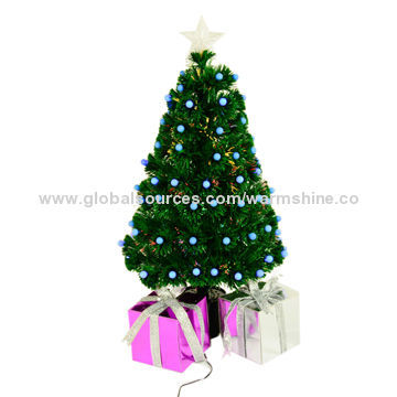 Artificial PVC Fiber-optic Christmas Tree with OEM and ODM Welcomed, 110-240V AC Adapter