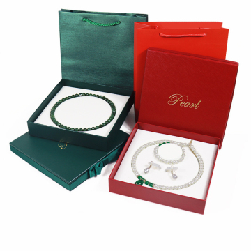 Pearl Necklace Gift Jewelry Set Box Bow Necklace Display Storage Box