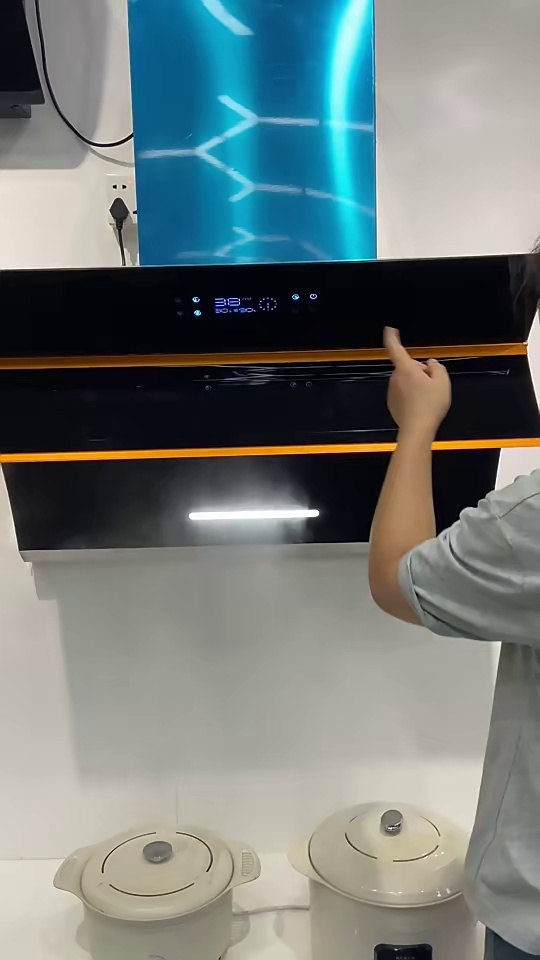 Factory Supplier 90cm Competitive Price electric chimney Customize logo wall mounted screen touch inox range cooker hood