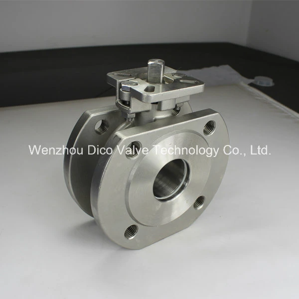 Dico Stainless Steel DIN Pn16 with ISO5211 Pad Wafer Flange Floating Ball Valve