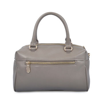 Boston Bag Large Grey Leather Handbags For Her