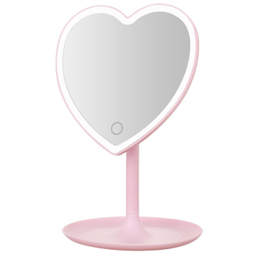 Specchio a LED rosa personalizzato all'ingrosso con luce ricaricabile anti-Fog per hotel