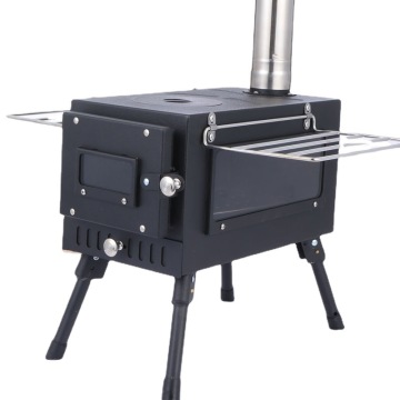 Foldable Cast Iron Portable Wood Burning Stove for Camping and Heating