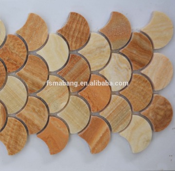 MBHYA005-E2 New promotion decorative Orange irregular ceramic mosaic tile