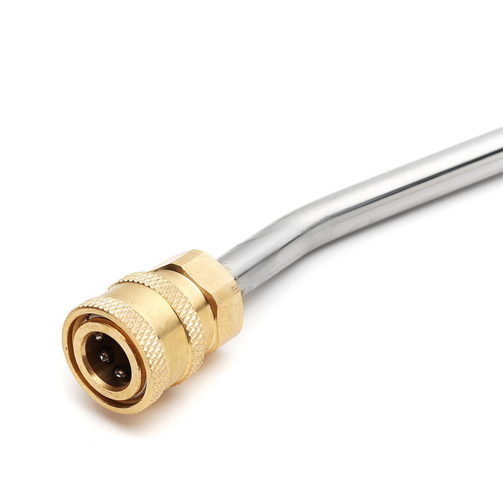 Nouvelle tige de courbe de 30 degrés 1/4 pouce Connexion rapide pour laver à haute pression Nettoyer de gouttières pour lance / baguette en acier inoxydable