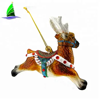 Hot sell Hand Blown deer glass Ornament