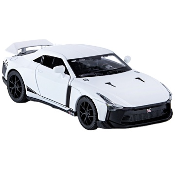 1/32 Nissan GT-R50 Diecast Model Car - Gray, Blue, White Toy with Sound and Pull Back