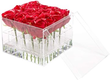 Acrylic Square Luxury Flower Display Box