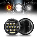Angel Eyes 7 Inch Round Led Motorcycle Headlights