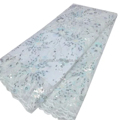 French Fabric Net Tulle Materials Gold Jacquard Brocade Fabric Organza Net Lace