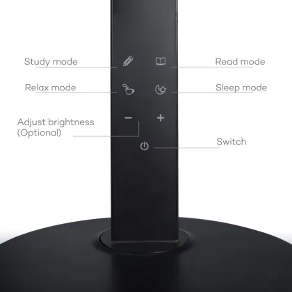 Highest TaoTronics Dimmable Touch Eye-Care LED Desk Lamp with USB Charge Port 15W, Black Adjustable Arm Head