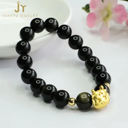 Dragon Shape Healing Crystal Beads Bracelets: Precious Stones, Gemstones, and Obsidian Jewelry