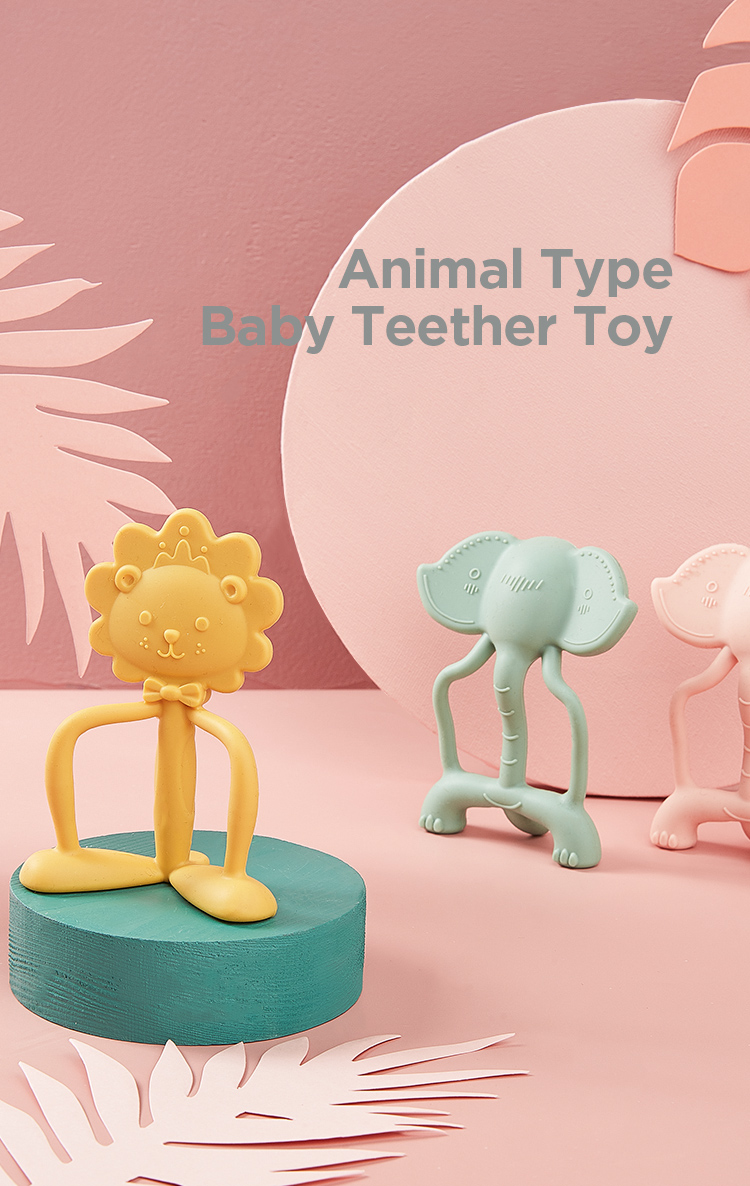 Ready Stock Cute Animal Silicone Baby Product Teething Toy Set