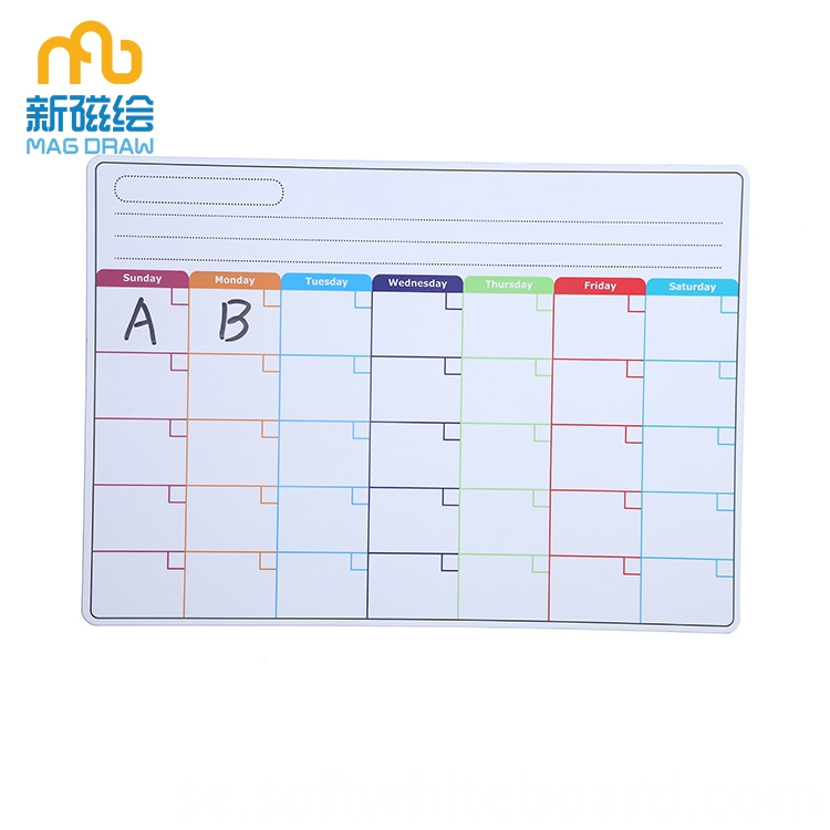 Kina Torra Radera Magnetic Monthly Whiteboard Kalender For Kylskap Tillverkare