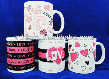 love series ceramic mugs,paintable ceramic mugs,sweet ceramic mugs