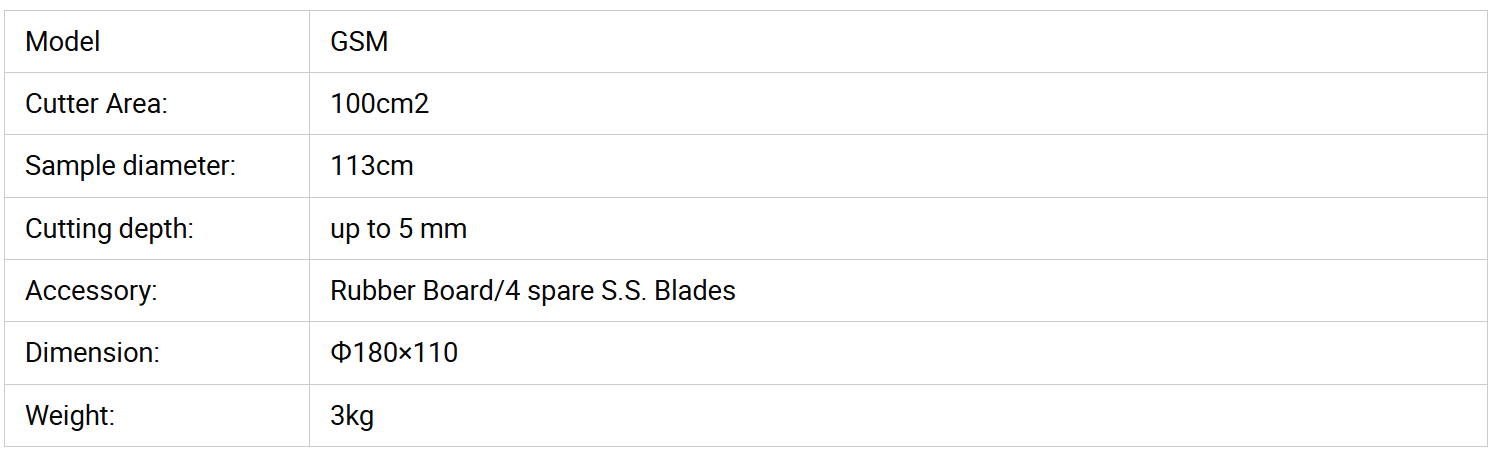 Textile Testing Equipment Round Cutter
