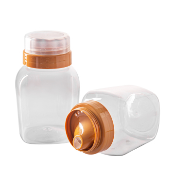 Transparent Food Grade Plastic Jars - 300g to 1000g Square Bottles with Caps