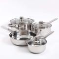 7-Piece Mirror Polished Stainless Steel Cookware Set