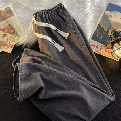 Trendy Men's Wide Leg Loose Casual Jeans Pants