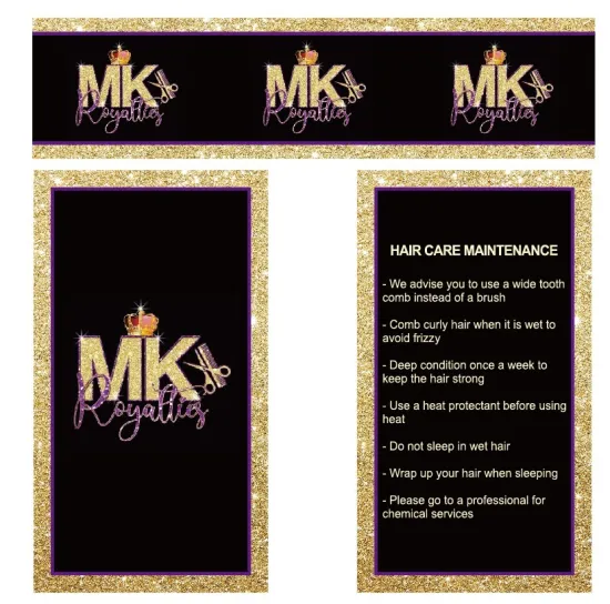 Wholesale Custom Tags for wigs Paper Hangtags For hair bundle Own Logo