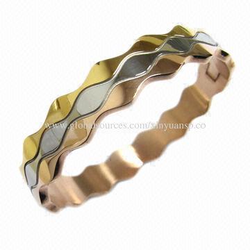 Fashion Jewelry Stainless Steel Bangle, Measures 6x52x58mm