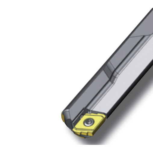 Deep hole drilling Type 01 - Close-up view of cutting head and adjustment mechanism
